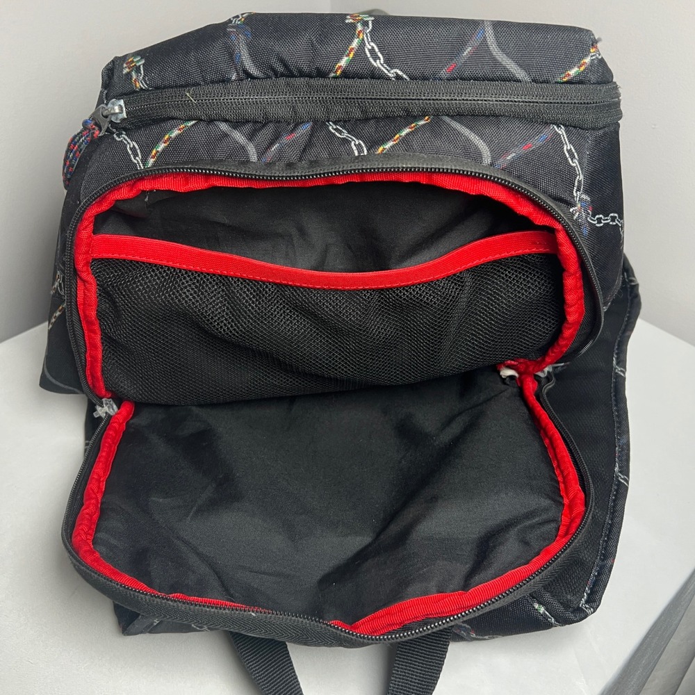 Nike Elite Backpack Mens Large Black Gray Chain Link Net Print Max Air Straps - Picture 8 of 9